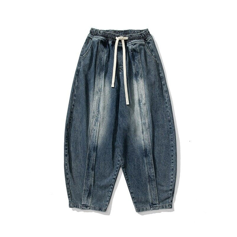Japanese Retro Machete Denim Loose Wide-leg Harem Pants