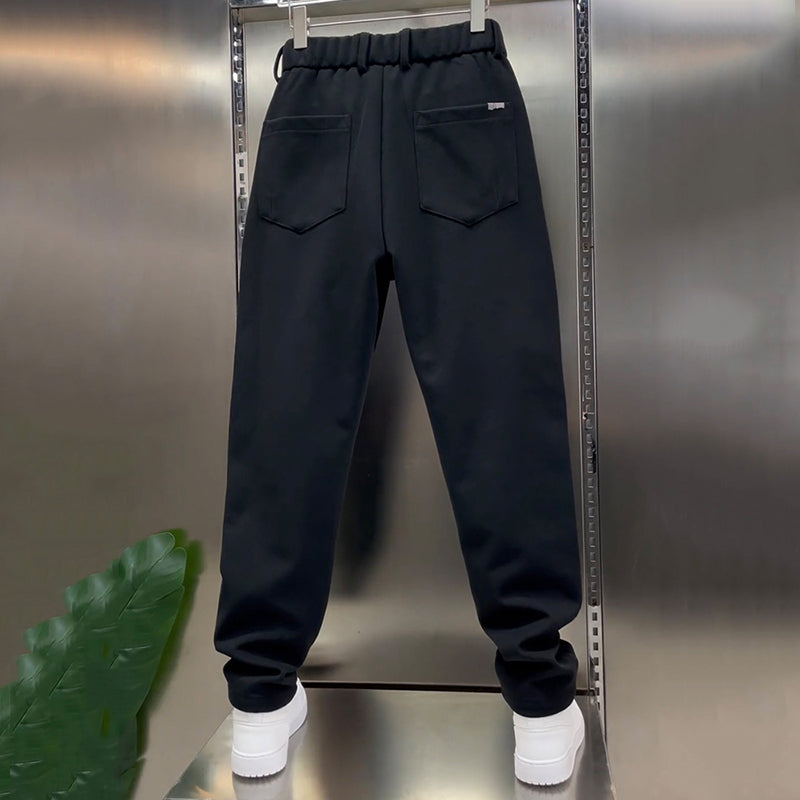 Slightly Tapered Loose Drape Elastic Waist Trousers