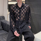 Hollow Translucent Petal Casual Shirt