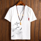 T-shirt Linen Cotton Two-piece Suit