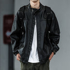 Vintage Leather Winter Stand Collar PU Jacket