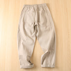Thick Brushed Cotton Loose Straight Pants