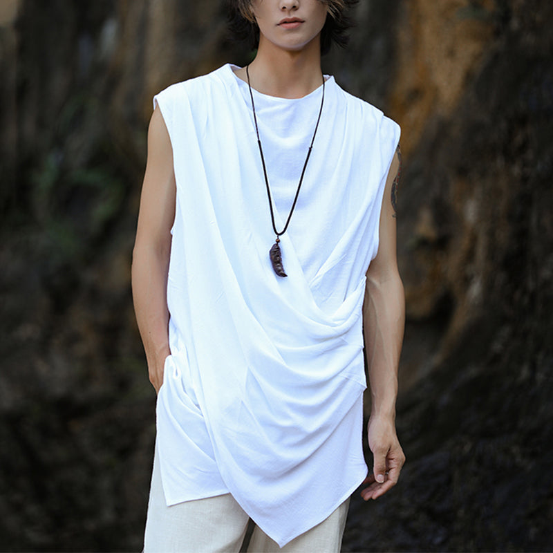 Summer Cotton Linen Sleeveless Vest