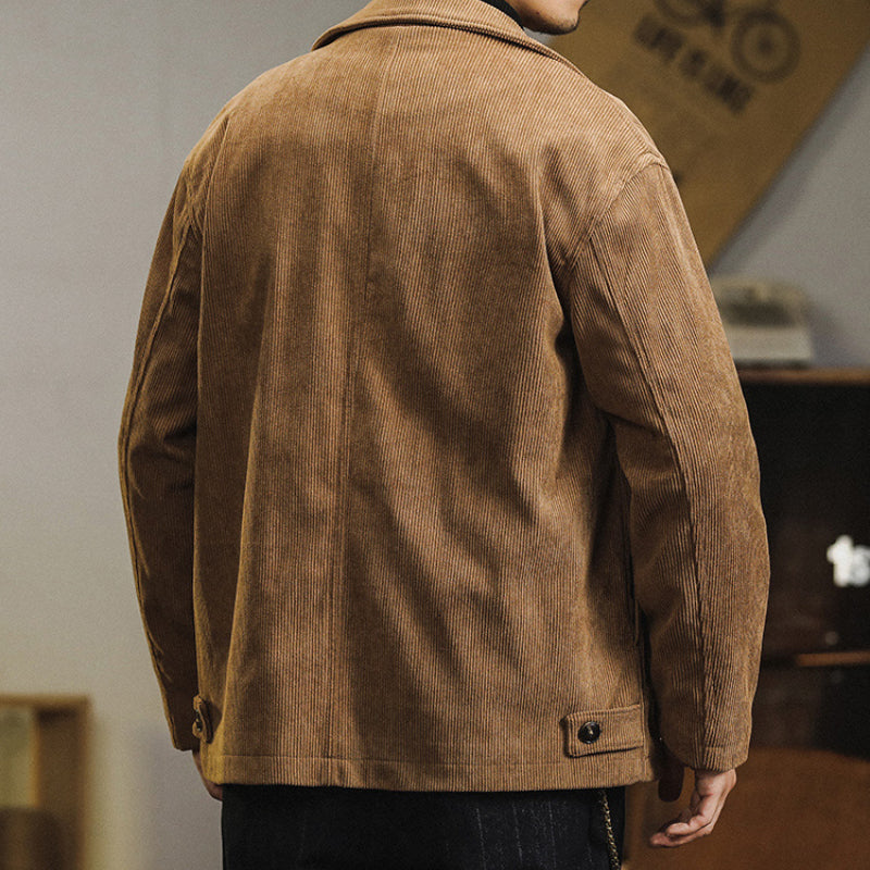 Vintage Solid Color Loose Corduroy Blazer