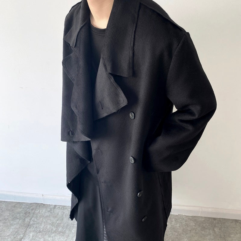 Irregular Lapel Trench Coat