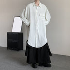 Mid-length Flowing Ice Silk Loose Shirt