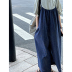Vintage Blue Striped Jumpsuit Skirt