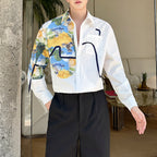 French Oil Painting Patchwork Shirt
