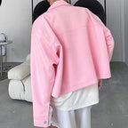Solid Casual Cropped Jacket