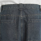 American Denim Cropped Loose Wide-leg Shorts