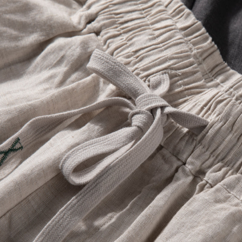 Breathable Straight-Leg Loose Linen Trousers