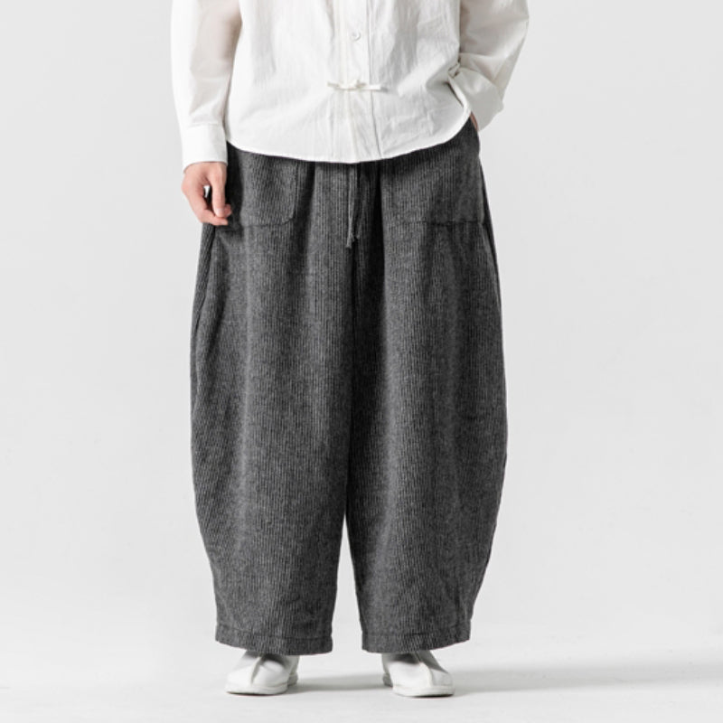 Retro Thick Woolen Loose Bloomers