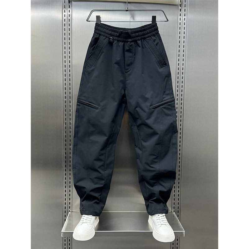 Zipper Scimitar Loose Straight Harem Pants