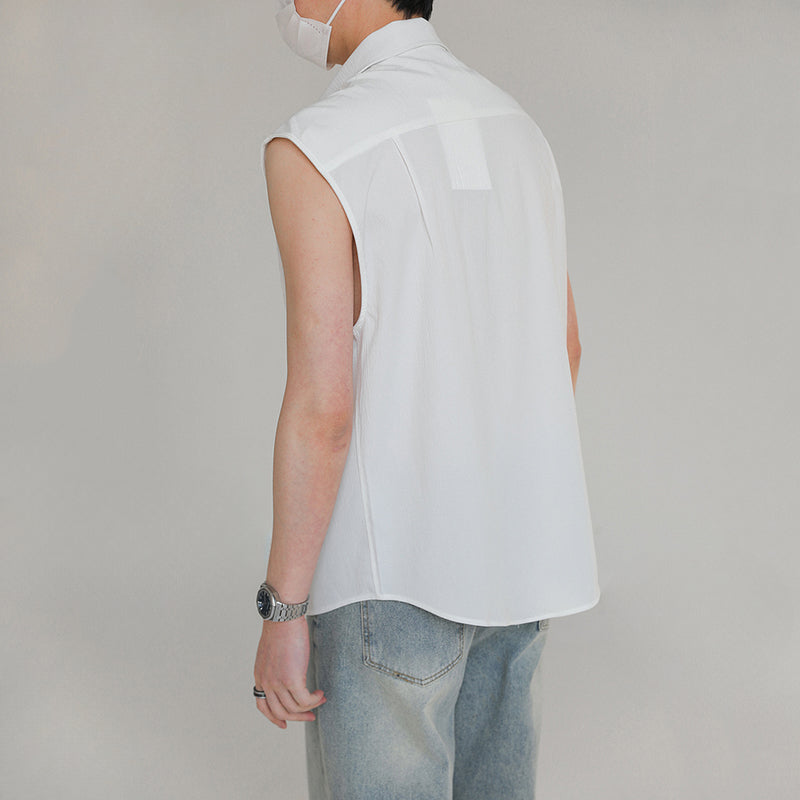 Summer Loose Textured Vest Shirt