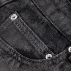 Glitter-coated Slim-fit Stacked Denim Flared Pants