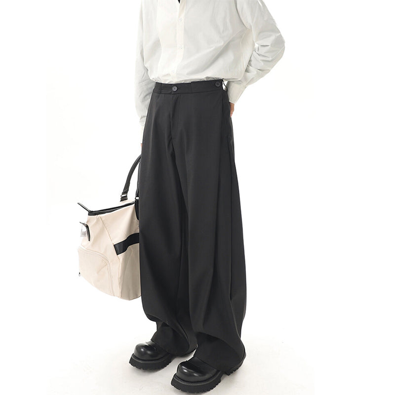 Straight Wide-leg Draped Trousers