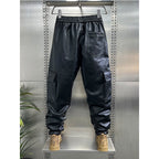 Leather Plush Thickened Casual Harem Pants