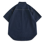 Denim Short-sleeved Loose Work Shirt