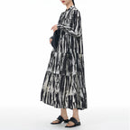 Loose Bohemian Striped Cake Dress