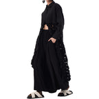 Spliced Hollow Circle Tassel Casual Shirt Dress