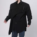 Structured Shoulder Pads Long Sleeve Shirt