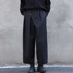 Straight-leg Casual Elastic Waist Wide-leg Pants