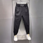 Casual Striped Straight Pants