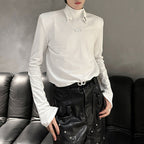 Shoulder Pad Metal Logo Bottoming Shirt