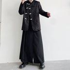 Dark A-Line Pleated Culottes Hakama Pants