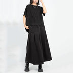 Loose Irregular Pleated Thin T-shirt