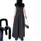 Loose Casual Stitching Striped Wide-leg Overalls