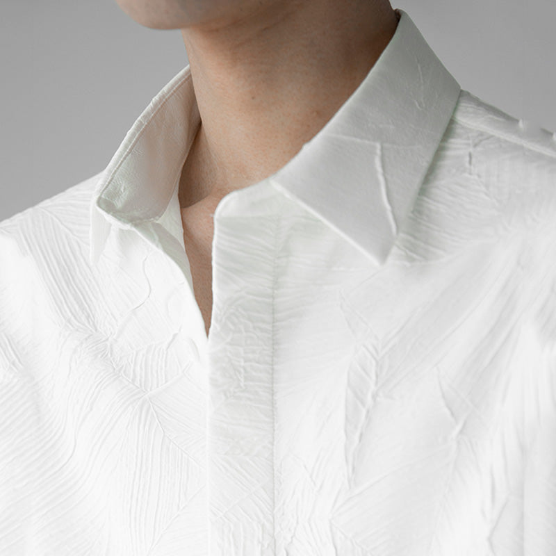 Loose Peak Collar Casual Patterned Shirt