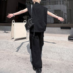 Japanese Retro Stand Collar Vest Wide Leg Loose Trousers Two-piece Set