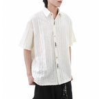 American Loose Textured Pleated Shirt