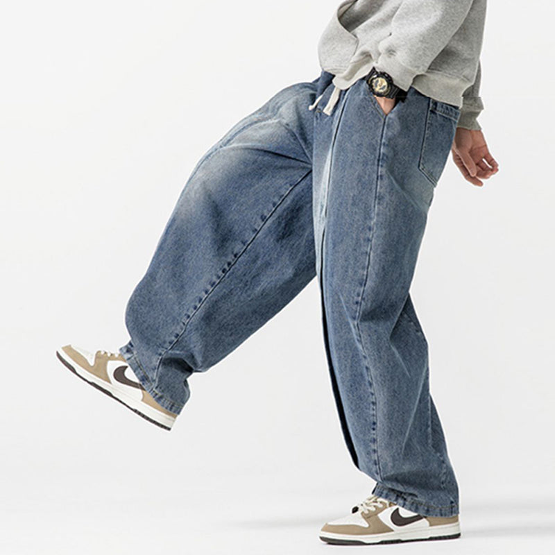 Japanese Retro Machete Denim Loose Wide-leg Harem Pants