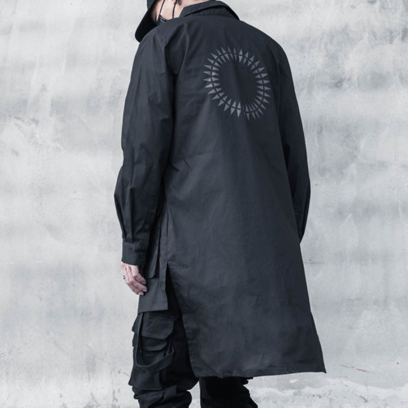 Mid-length Workwear Printed Shirt