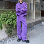 Collarless Suit Jacket Wide-leg Trousers Two-piece Suit