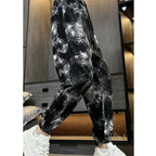 Printed Floral Hem Harem Cropped Pants