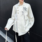 Bamboo Butterfly Lapel Jacquard Shirt