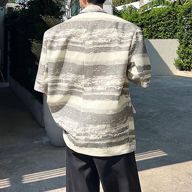 Tie Dye Short Sleeve Suit Jacket