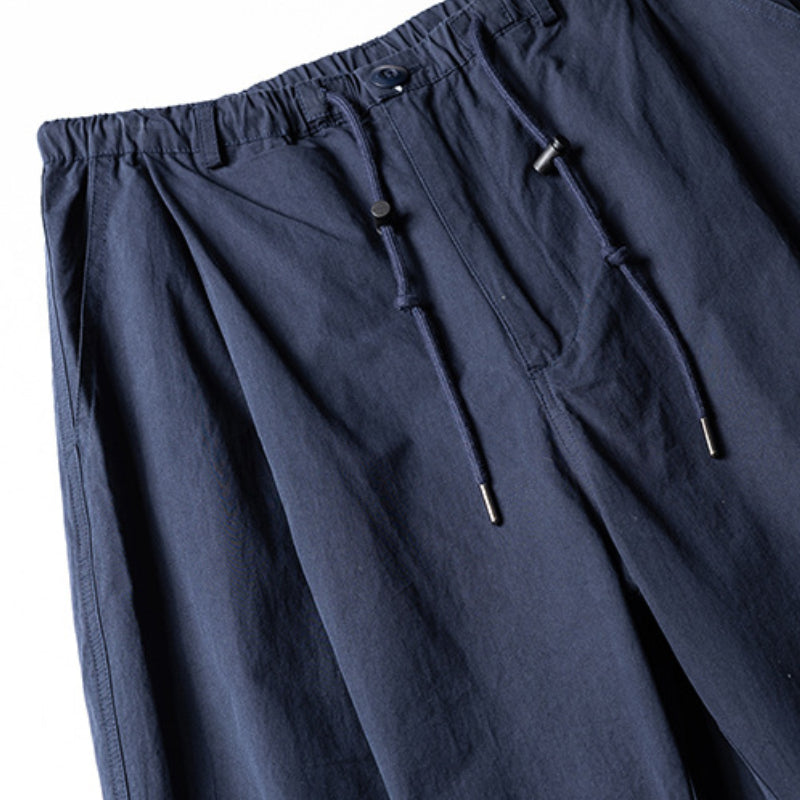 Solid Color Loose Lace-up Casual Pants