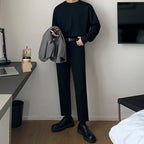 Loose Solid Color Cotton Round Neck T-shirt