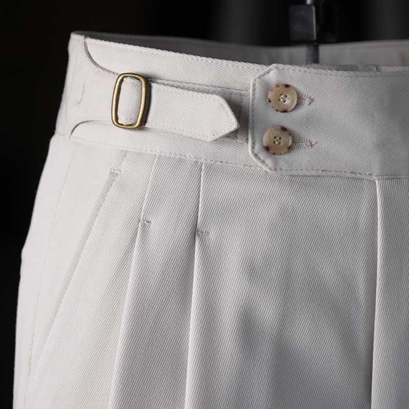 Italian Paris Buckle Loose Straight Business Suit Trousers