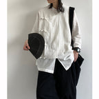 Loose Vintage Cotton and Linen Shirt Top
