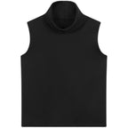 Pile Neck Sleeveless Vest Tops