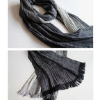Soft Cotton Linen Vintage Raw Edge Shawl