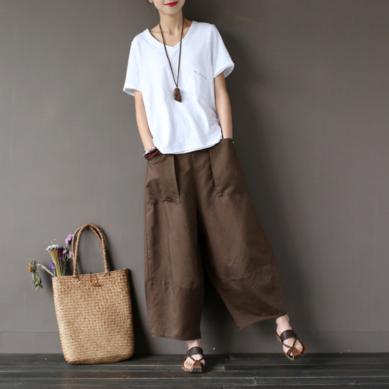 Casual Wide-leg Loose Linen Harem Pants