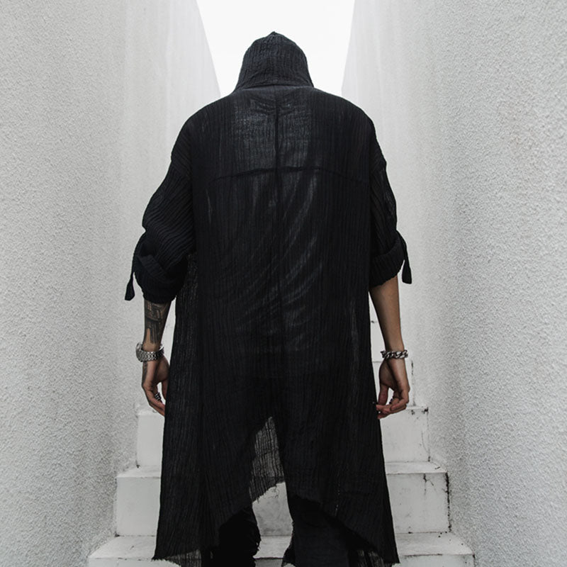 Thin Mid Length Loose Long Sleeve Shirt