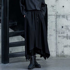 Drape Solid Color Irregular Culottes Hakama Pants