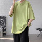 V-neck Ice Silk Loose Short-sleeved T-shirt